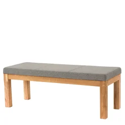 Wohnen Esszimmer Eichenholz Bank mit Polster Grau - Zyreano