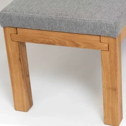 Wohnen Esszimmer Eichenholz Bank mit Polster Grau - Zyreano