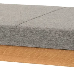 Wohnen Esszimmer Eichenholz Bank mit Polster Grau - Zyreano