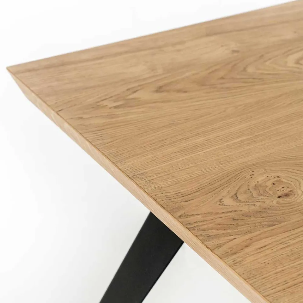 Wohnen Esszimmer Esstisch in Eiche & Schwarz - Yolfa
