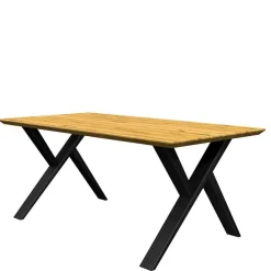 Wohnen Schwarze Möbel|Naturholzmöbel*Esszimmer Esstisch mit Schweizer Kante - Syria