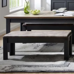 Wohnen Küchenbänke|Esszimmerbänke*Esszimmer Landhaus Bank in Dunkelgrau - Thumbs