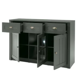 Wohnen Esszimmer Möbel Set in Dunkelgrün - Niestov (vierteilig)