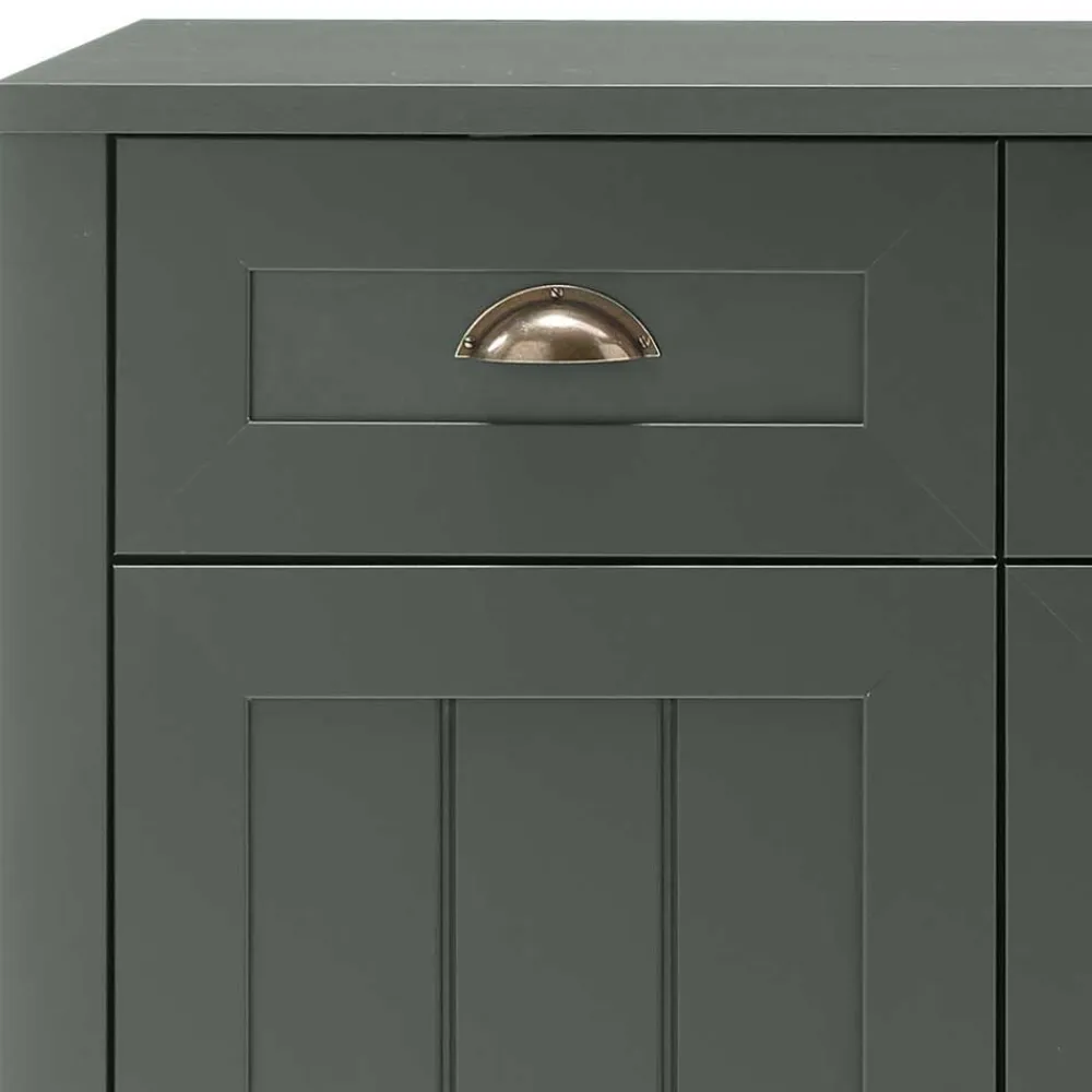 Wohnen Esszimmer Möbel Set in Dunkelgrün - Niestov (vierteilig)