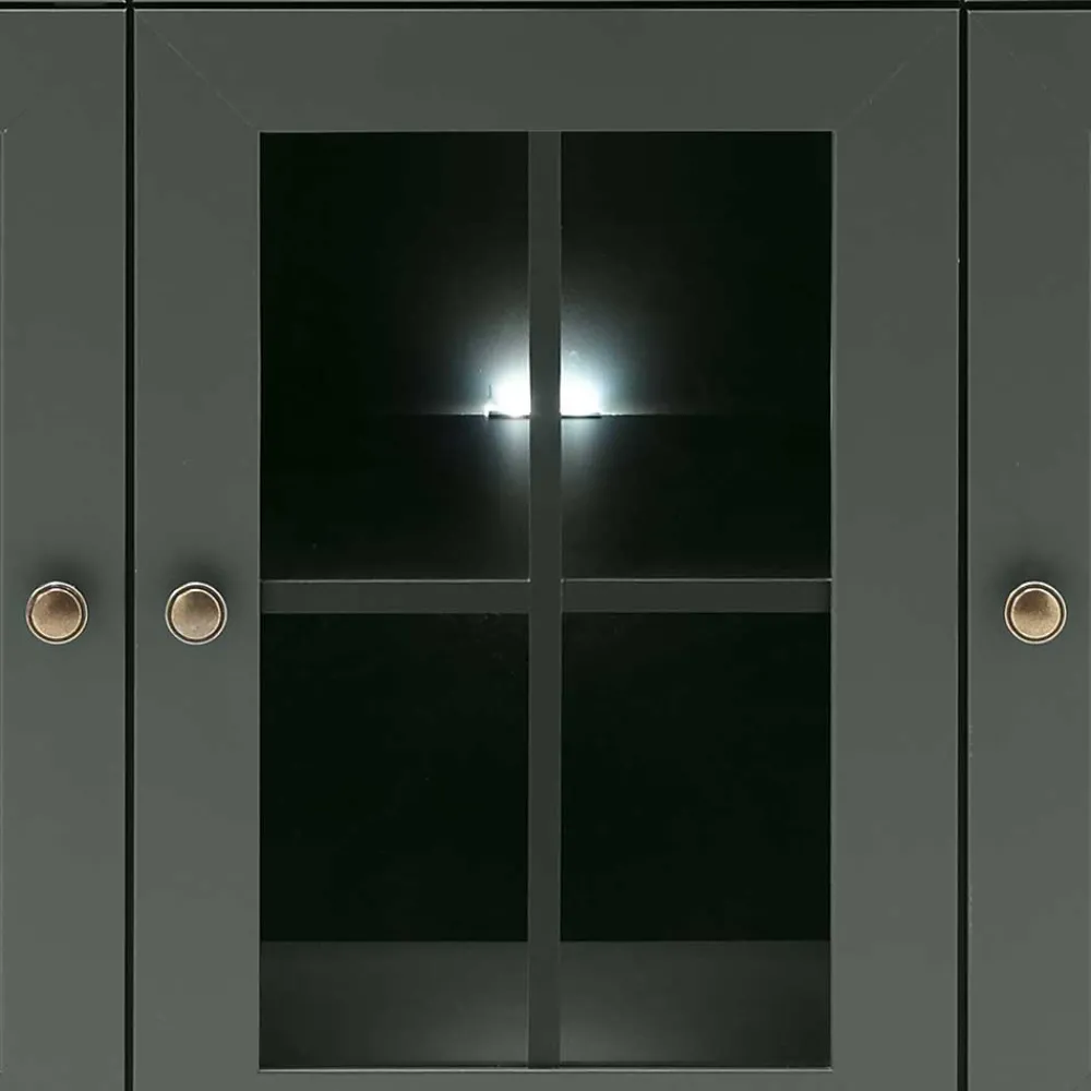 Wohnen Esszimmer Möbel Set in Dunkelgrün - Niestov (vierteilig)