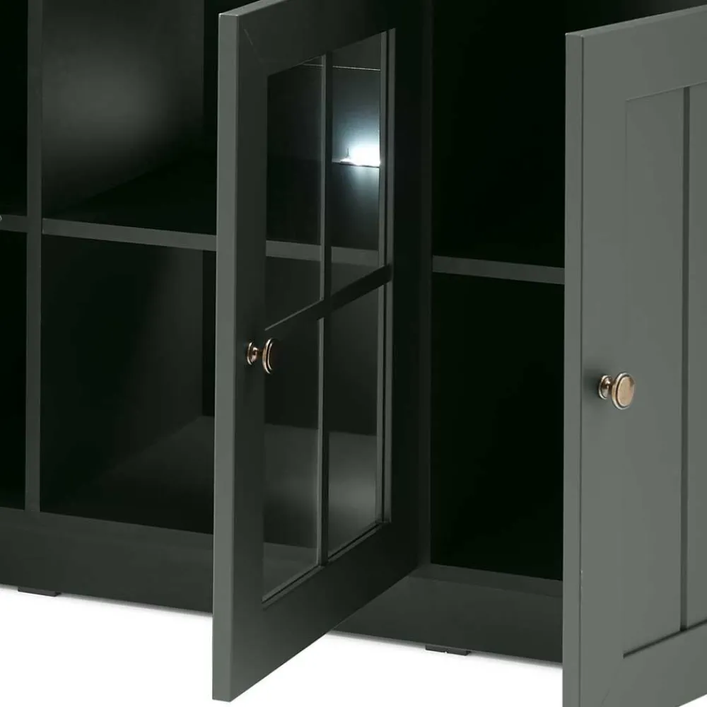 Wohnen Esszimmer Möbel Set in Dunkelgrün - Niestov (vierteilig)