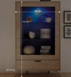 Wohnen Esszimmer Möbel Set in Eiche - Rodonda (dreiteilig)