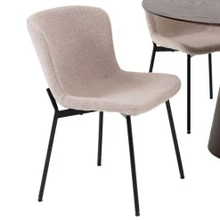 Wohnen Braune Möbel|Skandinavische Möbel*Esszimmer Möbelset mit rundem Tisch - Crystono (fünfteilig)