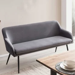 Wohnen Sitzbank|Küchenbänke*Esszimmer Polsterbank in Grau mit Schwarz - Setta