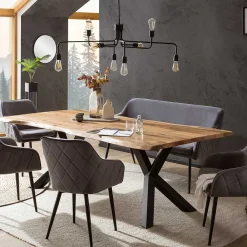 Wohnen Sitzbank|Küchenbänke*Esszimmer Polsterbank in Grau mit Schwarz - Setta