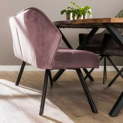 Wohnen Esszimmer Polsterbank in Rosa Samt - Miobelda