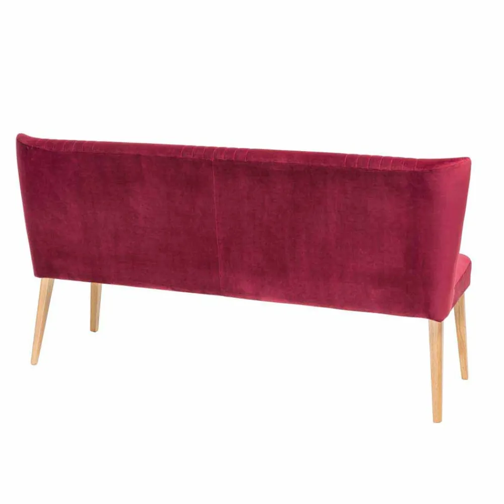 Wohnen Esszimmer Polsterbank in Velours Pink Dunkel Neo & Eiche