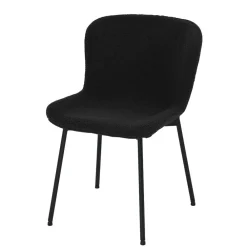 Wohnen Skandinavische Möbel|Küchenstühle*Esszimmer Polsterstuhl in Schwarz - Caleena (2er Set)