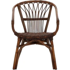 Wohnen Esszimmer Rattanstuhl in Braun - Longford (2er Set)