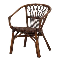 Wohnen Esszimmer Rattanstuhl in Braun - Longford (2er Set)