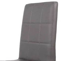 Wohnen Esszimmer Sitzgruppe in Grau & Weiß Sisela mit Kunstleder Stühlen (fünfteilig)