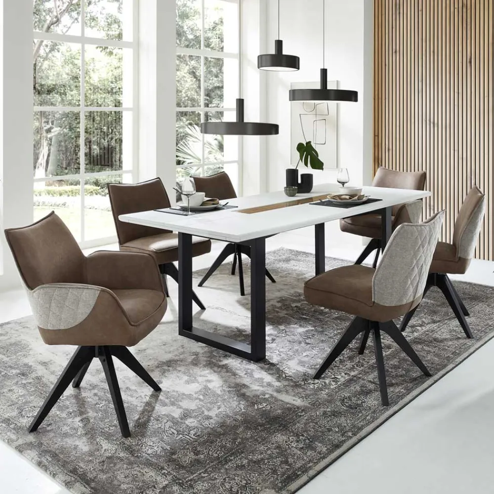 Wohnen Esszimmer Sitzgruppe mit sechs Sitzplätzen - Niam (siebenteilig)