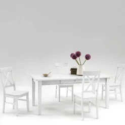 Wohnen Küchen-Essgruppen|Essgruppen*Esszimmer Sitzgruppe Onesti im skandinavischen Landhausstil (fünfteilig)