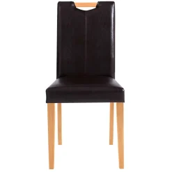 Wohnen Küchenstühle|Esszimmerstühle*Esszimmer Stühle in Dunkelbraun & Natur - Selectra (2er Set)