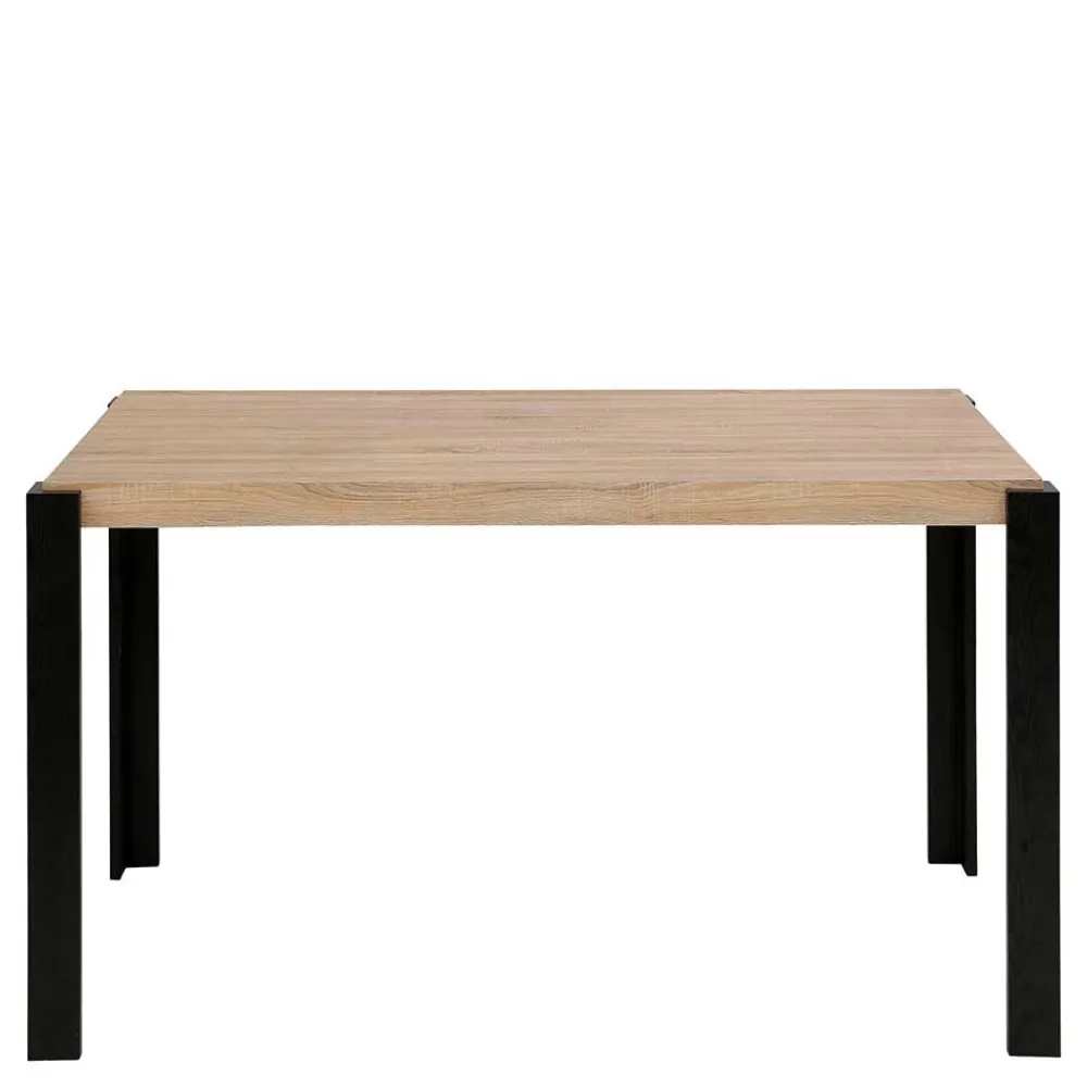 Wohnen Schwarze Möbel|Tische*Esszimmer Tisch in Holzoptik Eiche & Schwarz - Cigano