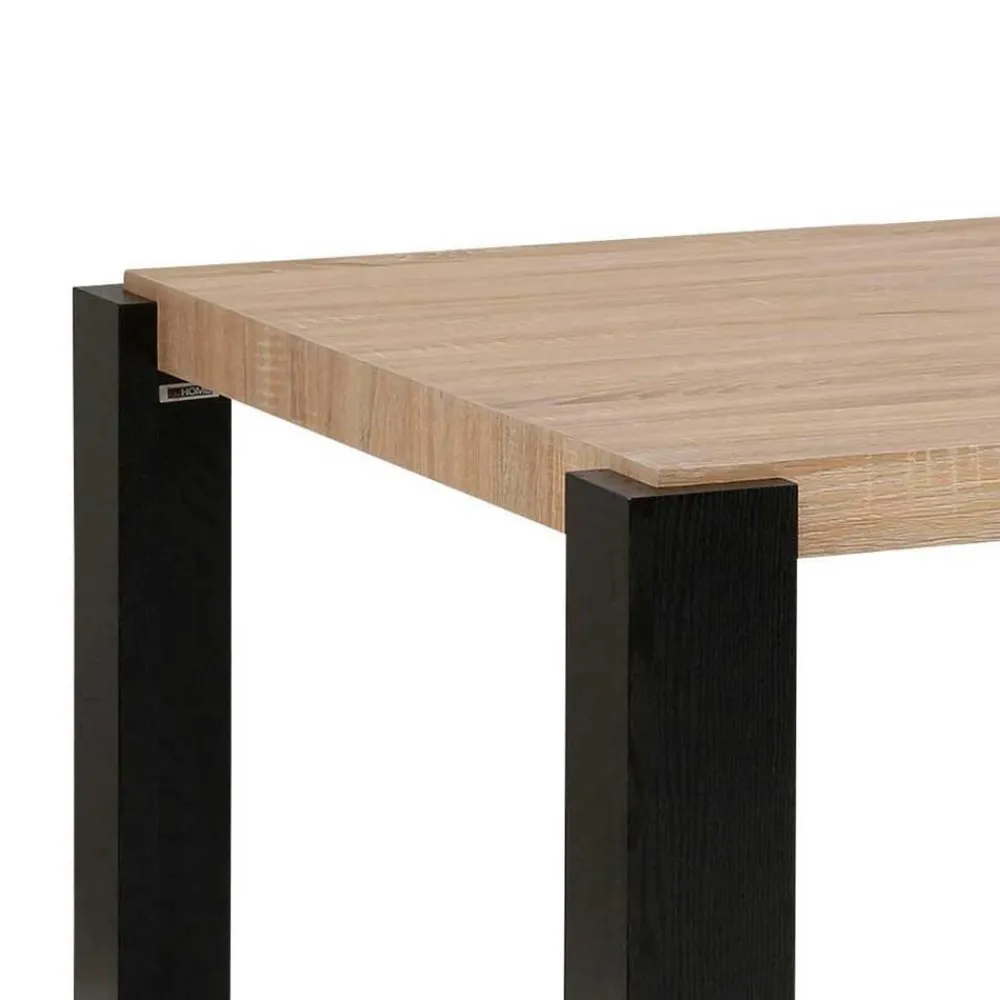 Wohnen Schwarze Möbel|Tische*Esszimmer Tisch in Holzoptik Eiche & Schwarz - Cigano