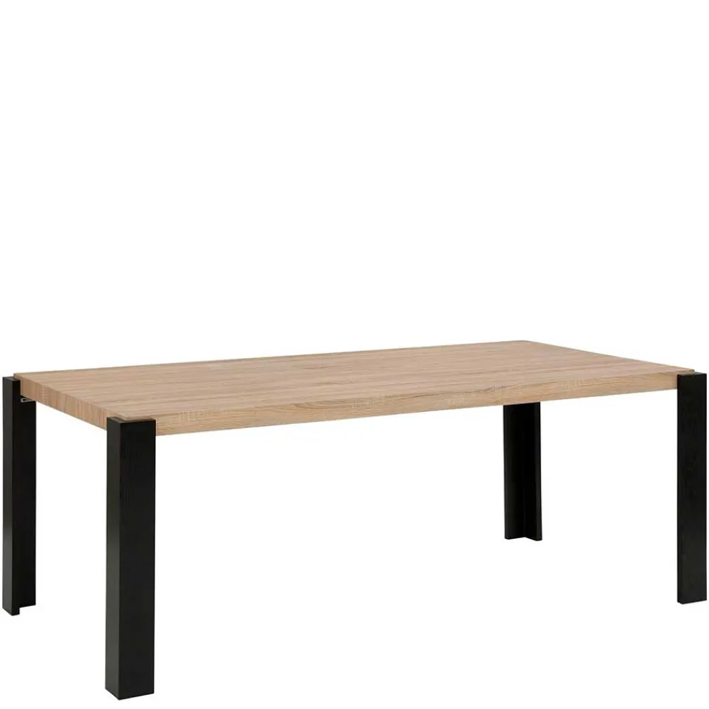 Wohnen Schwarze Möbel|Tische*Esszimmer Tisch in Holzoptik Eiche & Schwarz - Cigano