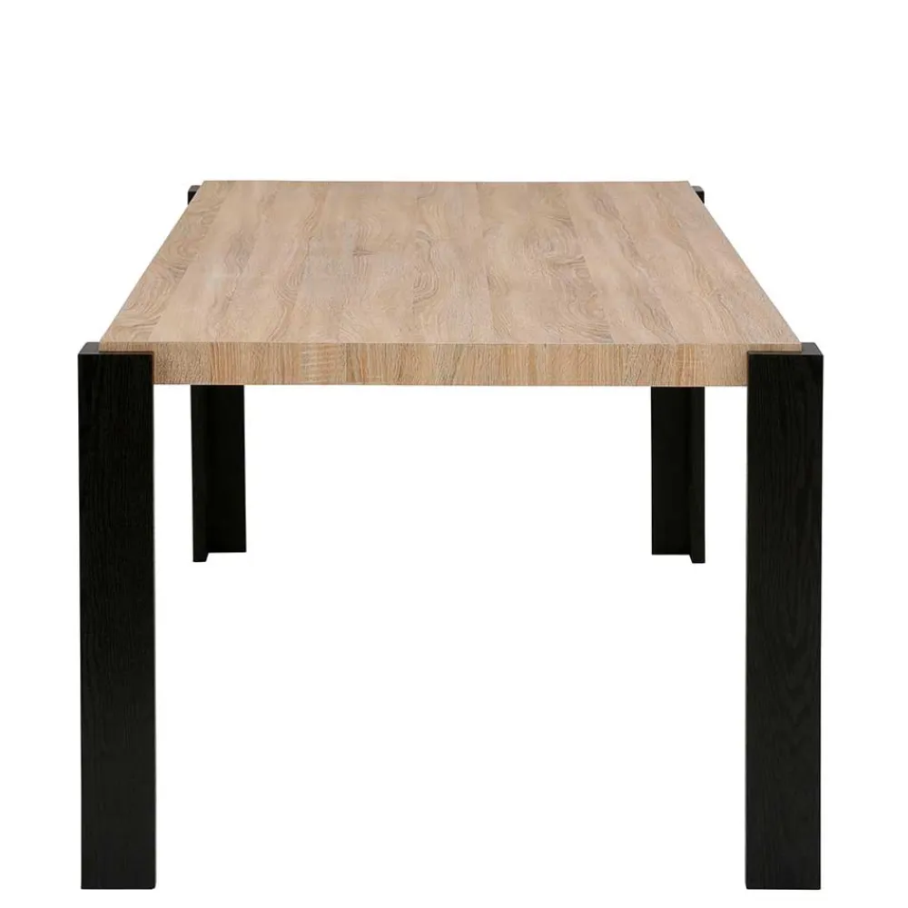 Wohnen Schwarze Möbel|Tische*Esszimmer Tisch in Holzoptik Eiche & Schwarz - Cigano