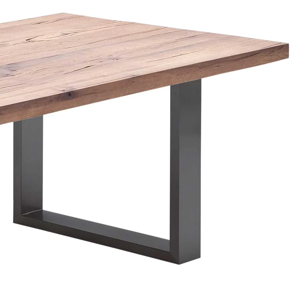 Wohnen Naturholzmöbel|Tische*Esszimmer Tisch mit dunkler Eichenplatte - Buleta