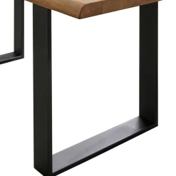 Wohnen Schwarze Möbel|Naturholzmöbel*Esszimmer Tisch mit Holzplatte aus Wildeiche - Rouven