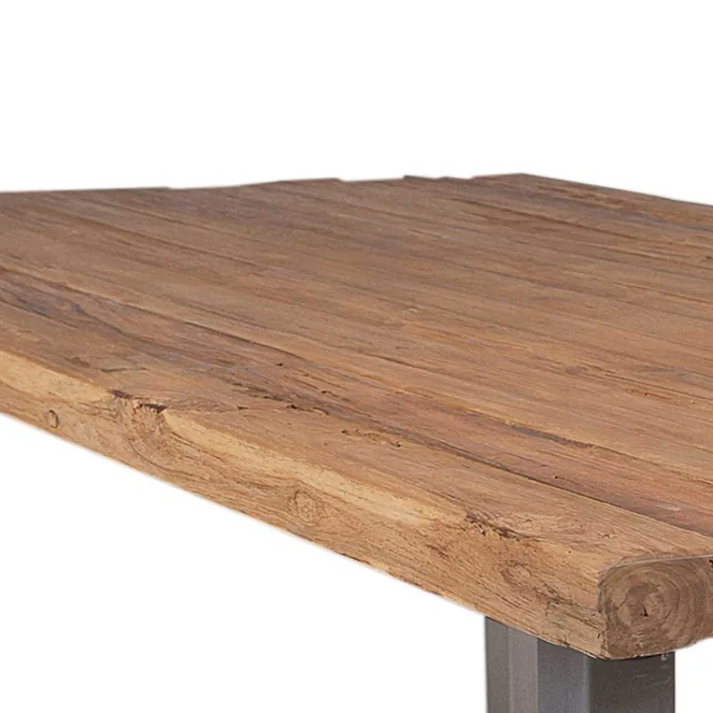 Wohnen Graue Möbel|Naturholzmöbel*Esszimmer Tisch mit Teak Altholz Platte - Malaya