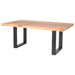 Wohnen Schwarze Möbel|Naturholzmöbel*Esszimmer Tisch Vigo aus Balken Eiche