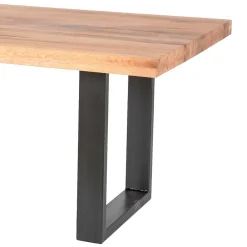 Wohnen Schwarze Möbel|Naturholzmöbel*Esszimmer Tisch Vigo aus Balken Eiche