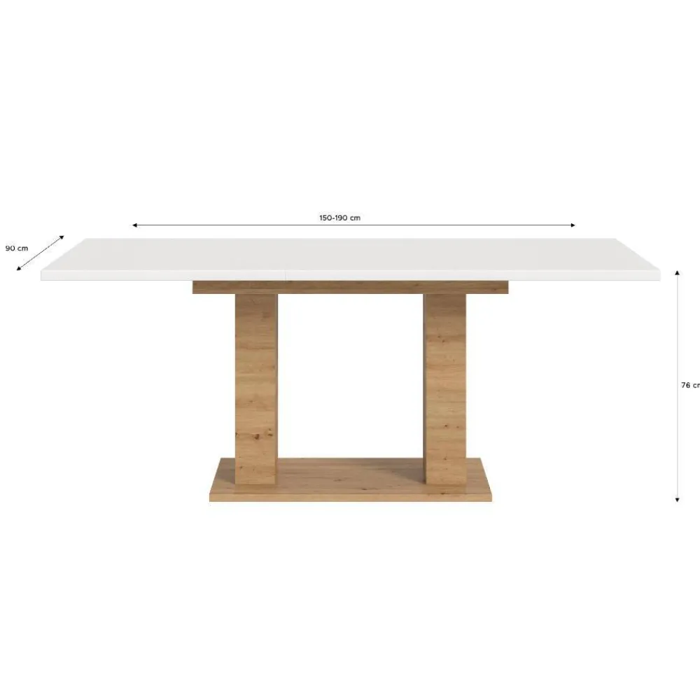 Wohnen Esszimmer-Ausziehtisch mit Säulengestell - Andryas