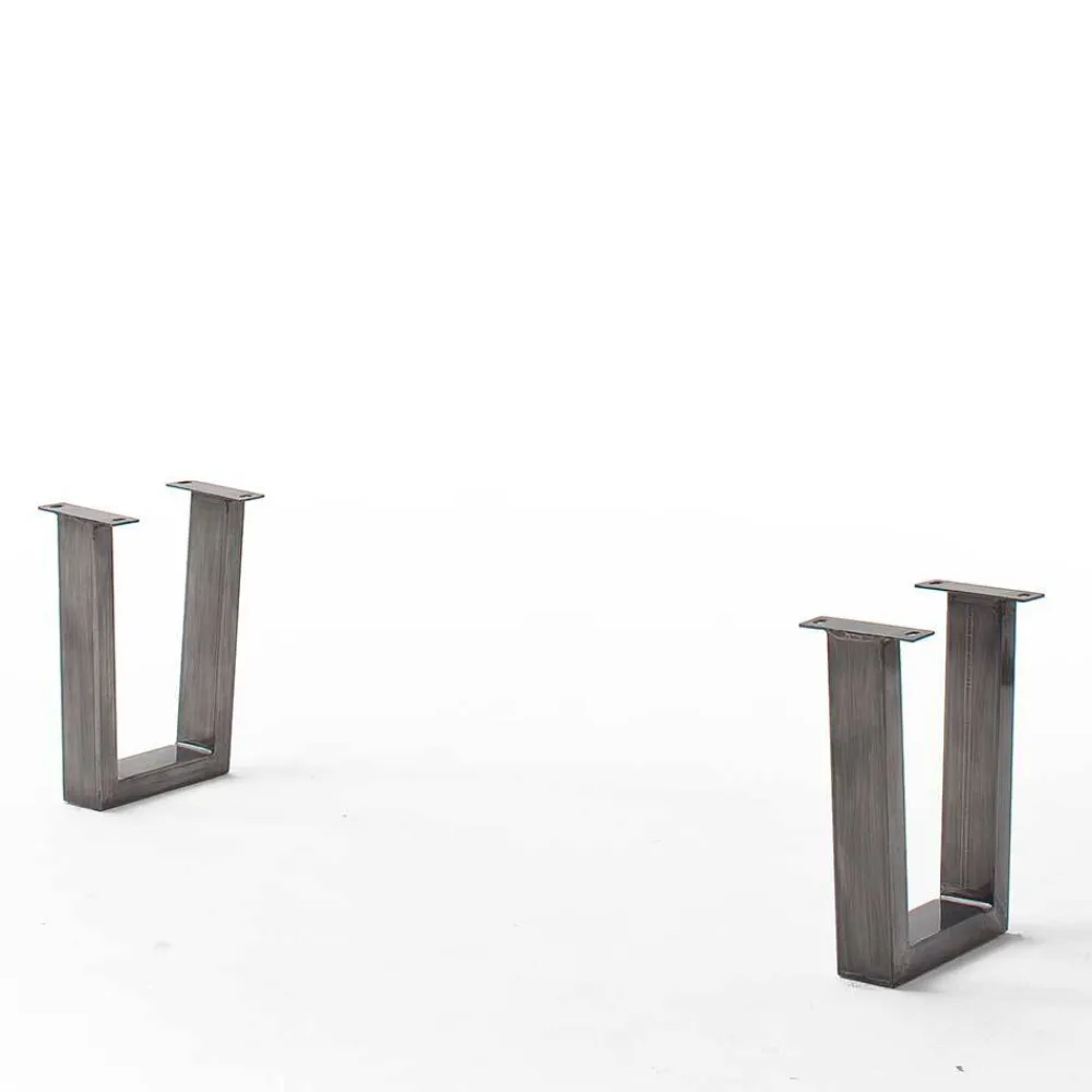 Wohnen Loft Möbel|Industrial Möbel*Esszimmerbank in Akazie Grau und Altsilber - Moggia