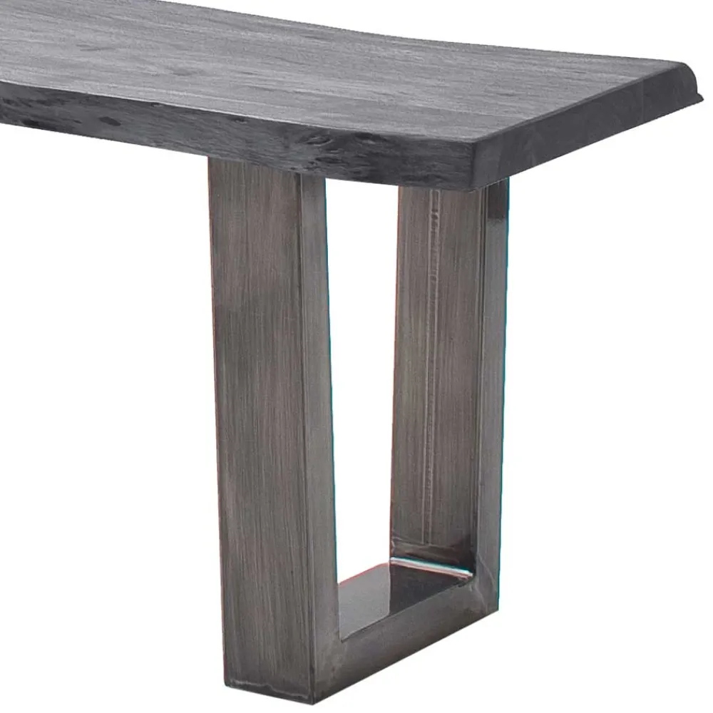 Wohnen Loft Möbel|Industrial Möbel*Esszimmerbank in Akazie Grau und Altsilber - Moggia