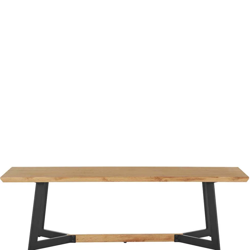 Wohnen Esszimmerbänke|Sitzbank*Esszimmerbank in Eiche Optik mit Schwarz - Yasmina