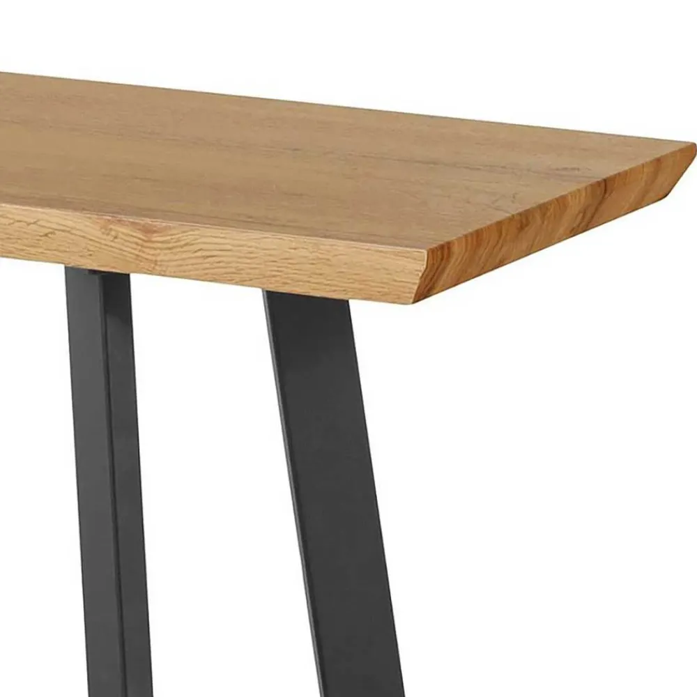 Wohnen Esszimmerbänke|Sitzbank*Esszimmerbank in Eiche Optik mit Schwarz - Yasmina