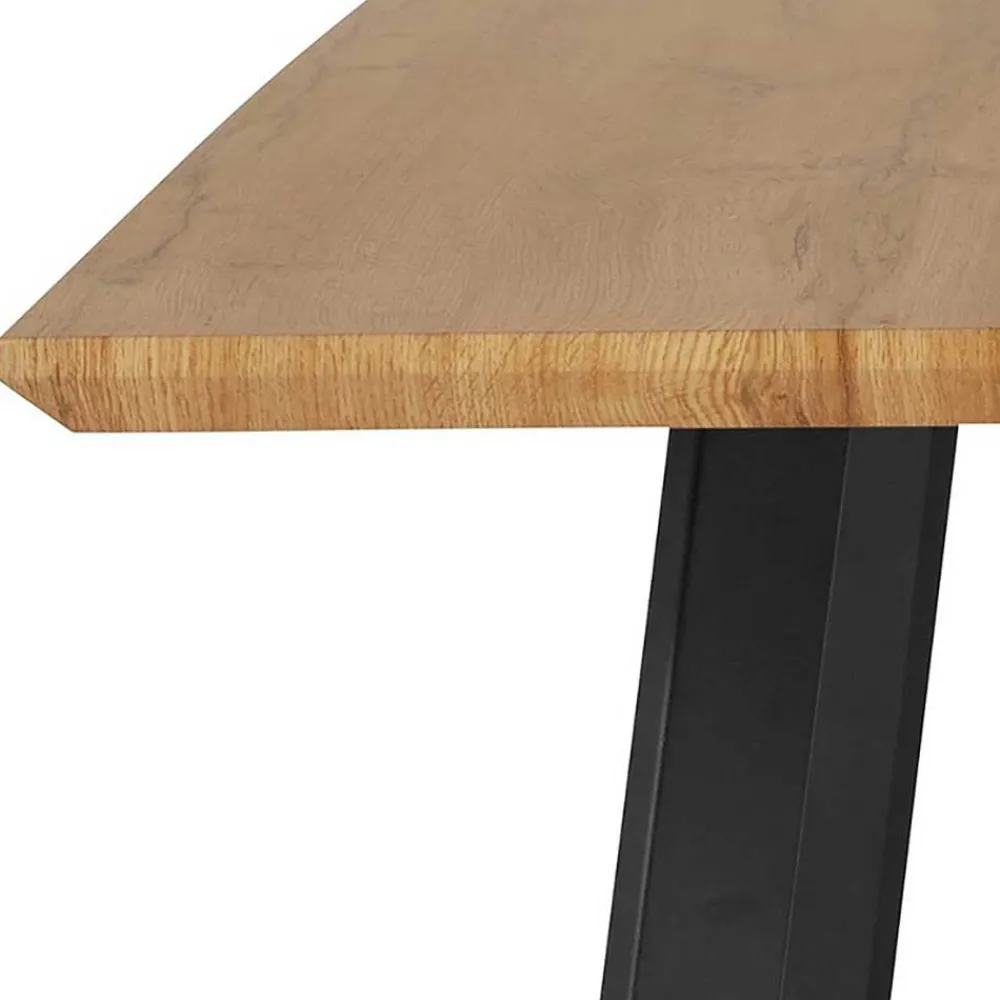 Wohnen Esszimmerbänke|Sitzbank*Esszimmerbank in Eiche Optik mit Schwarz - Yasmina