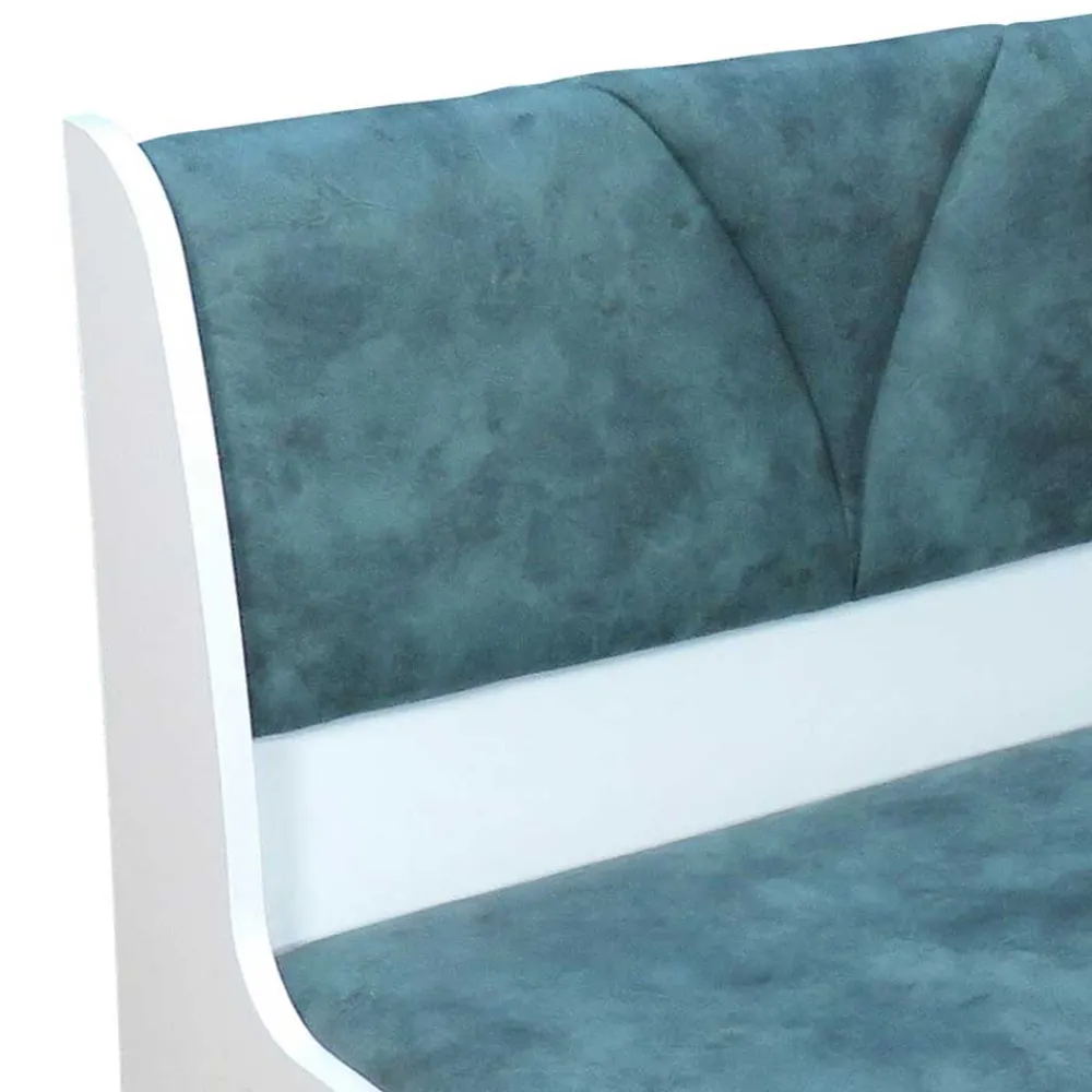 Wohnen Küchenbänke|Esszimmerbänke*Esszimmerbank in Vintage Blau & Weiß Oratio mit Stauraum