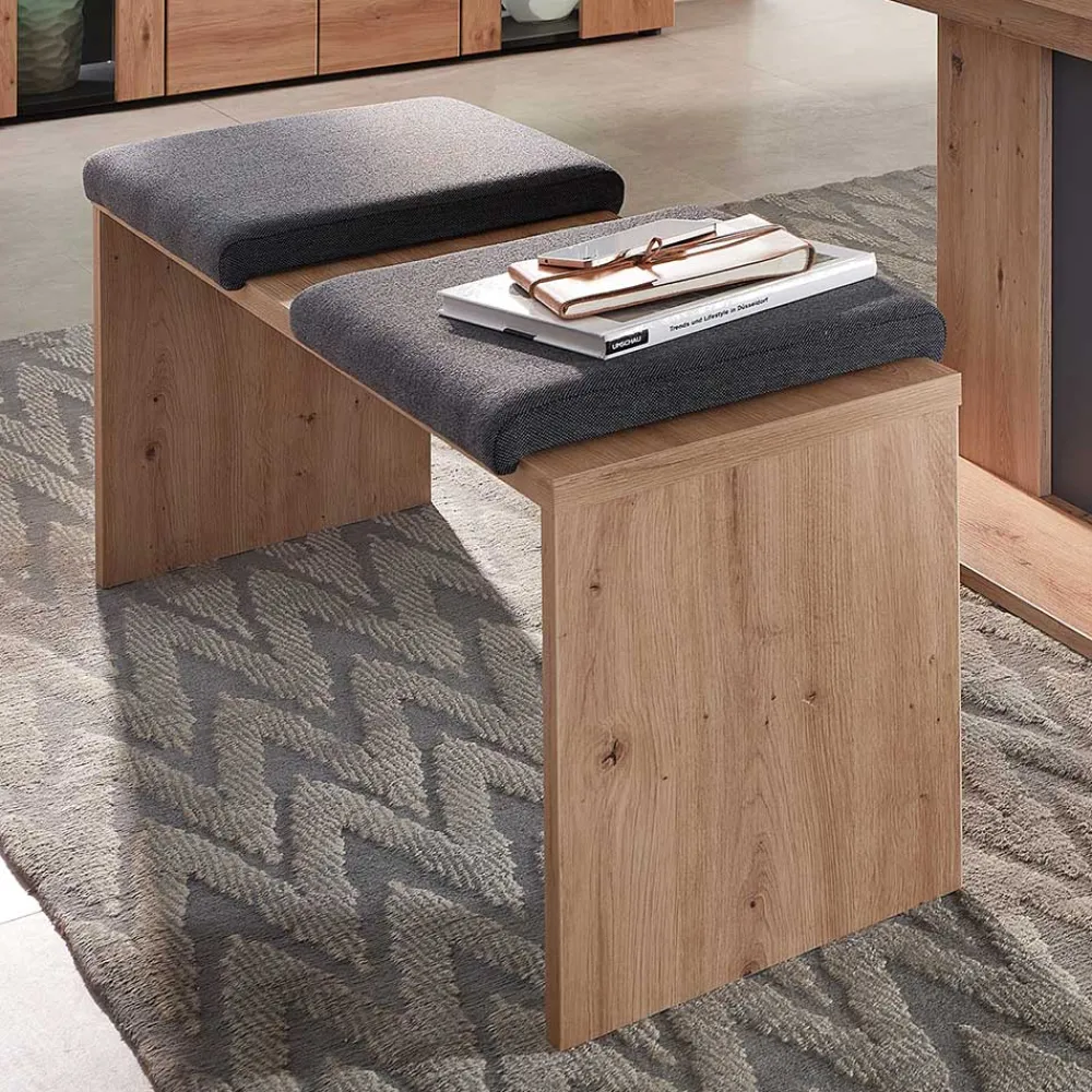 Wohnen Esszimmerbank in Wildeiche & Dunkelgrau - Kuetra