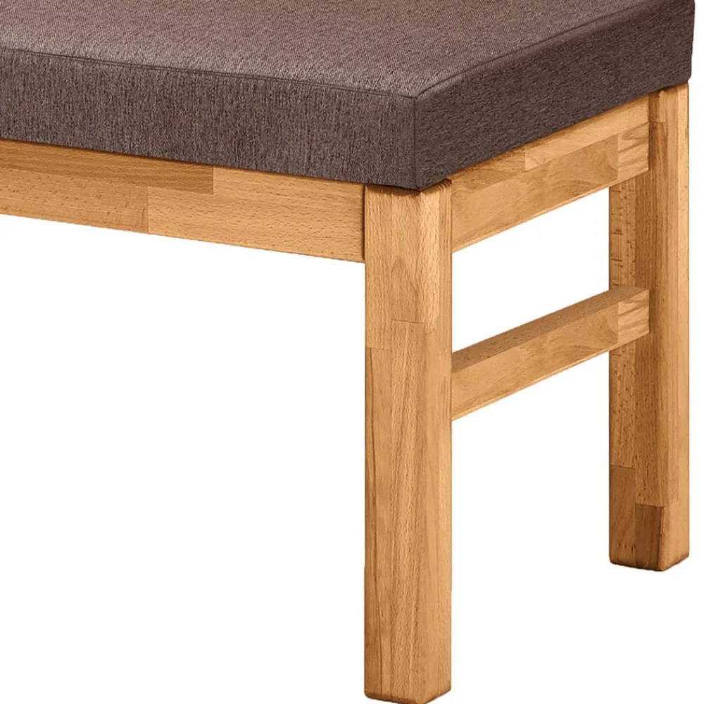 Wohnen Esszimmerbank mit Rückenlehne in Braun Stoff - Virds