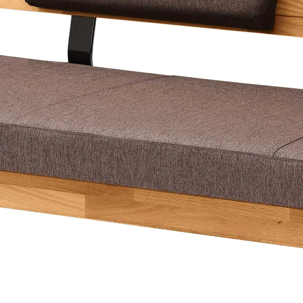 Wohnen Esszimmerbank mit Rückenlehne in Braun Stoff - Virds
