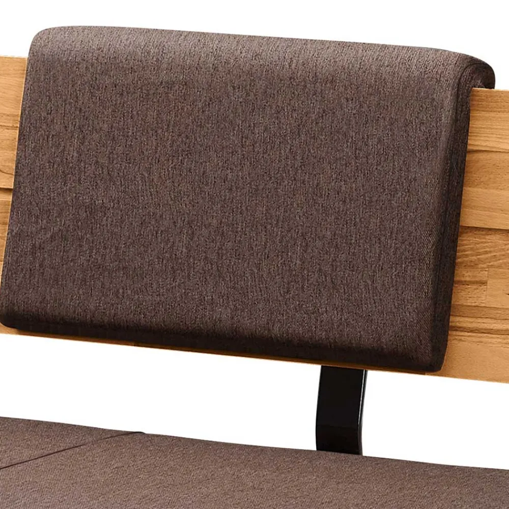 Wohnen Esszimmerbank mit Rückenlehne in Braun Stoff - Virds