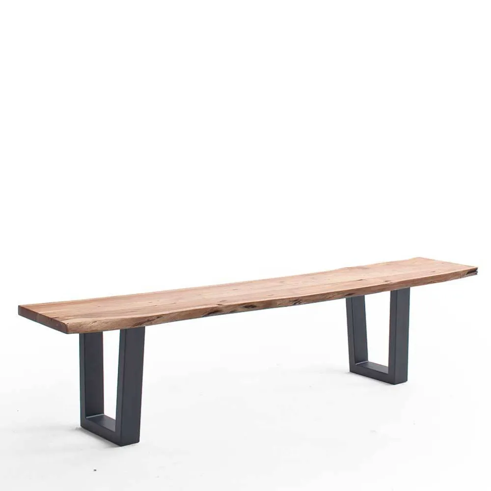 Wohnen Gartenbänke|Küchenbänke*Esszimmerbank mit Trapez-Bügelbeinen Anthrazit - Ramino