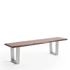 Wohnen Esszimmerbank mit Trapezgestell aus Edelstahl - Jeremy