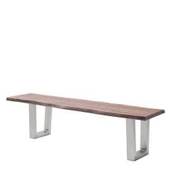 Wohnen Esszimmerbank mit Trapezgestell aus Edelstahl - Jeremy