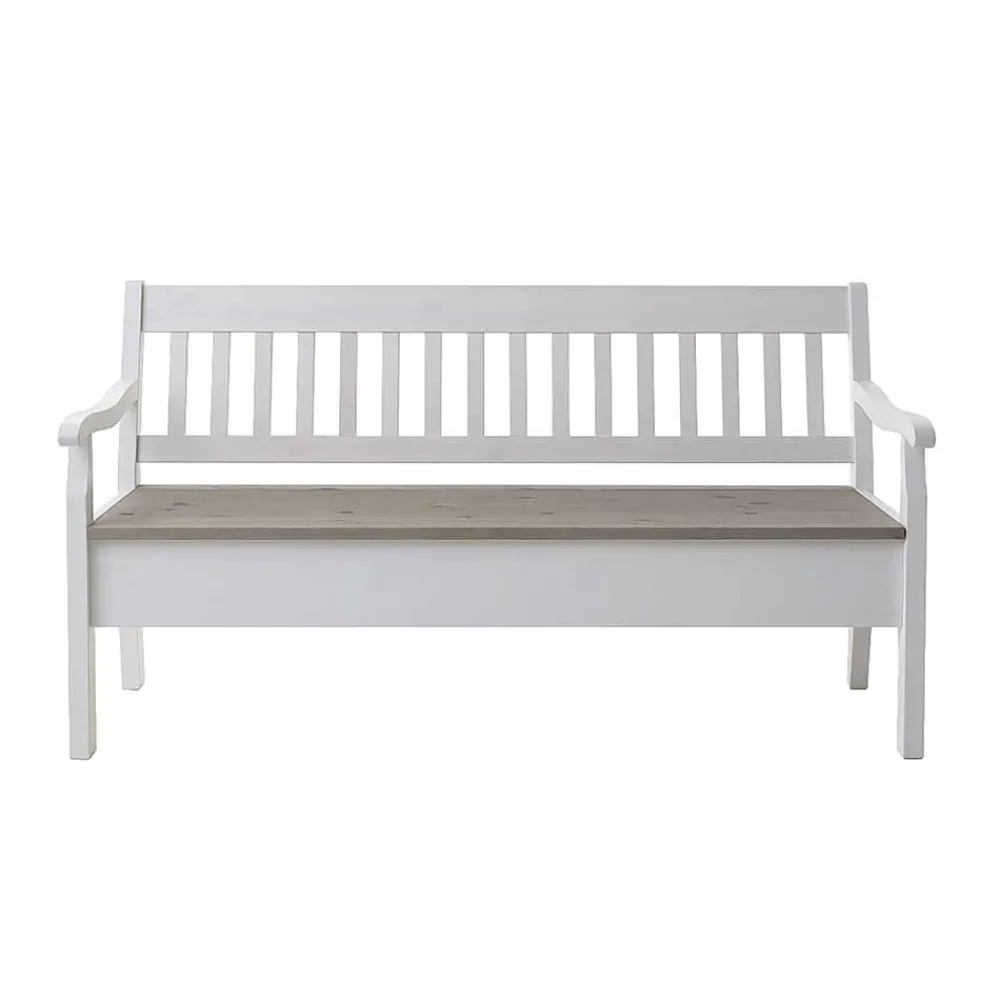 Wohnen Esszimmerbänke|Sitzbank*Esszimmerbank Ovidos in Weiß Grau