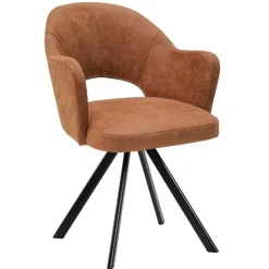 Wohnen Esszimmerstühle|Stühle*Esszimmer-Drehsessel in Cognac Braun - Sucrela