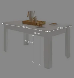 Wohnen Skandinavische Möbel*Esszimmereinrichtung in weißer Holzoptik Pinie - Liancos (dreiteilig)