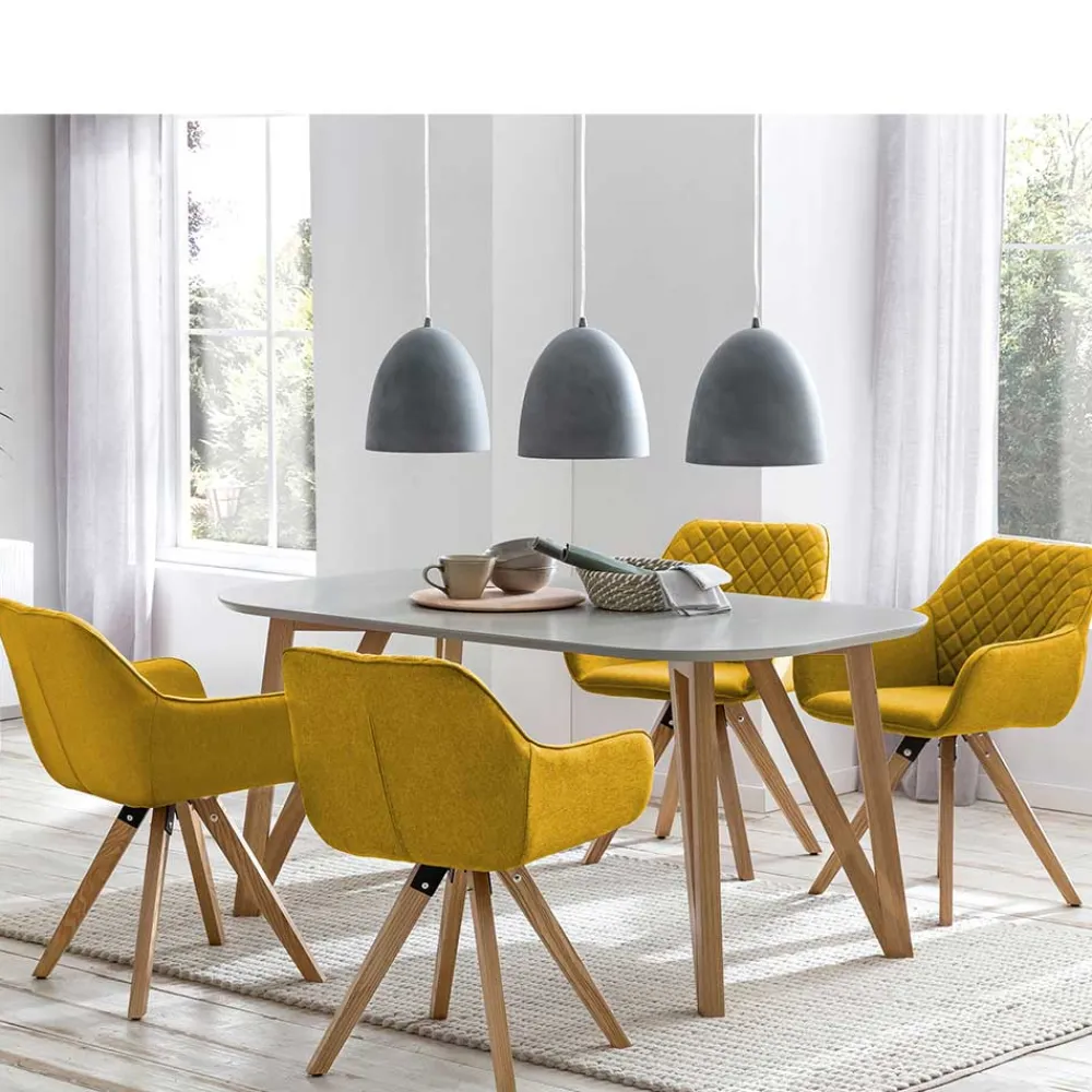 Wohnen Skandinavische Möbel*Esszimmergarnitur mit Polsterstühlen - Mint (fünfteilig)